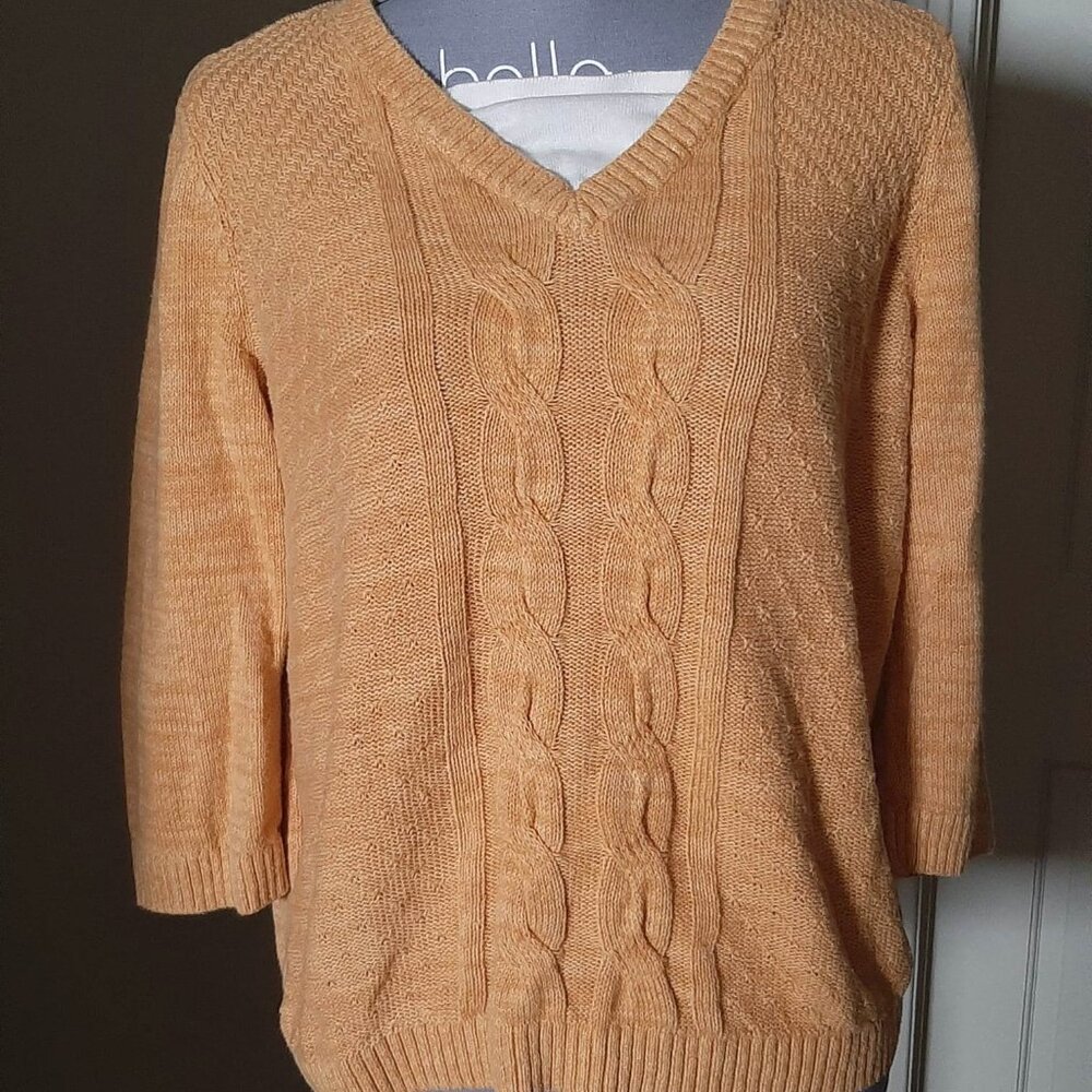 CJ Banks Lightweight Mustard Sweater - Size X